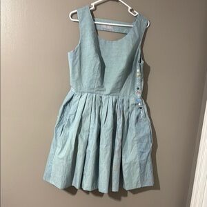 LIZ ALIG Chic Asymmetrical Light Blue Dress